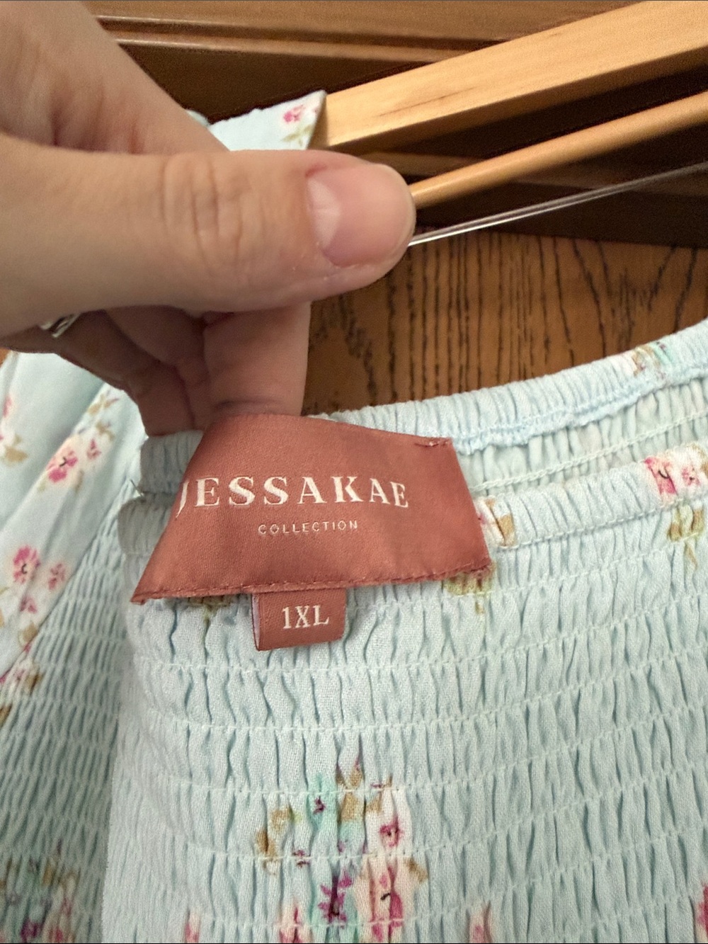 JessaKae Blue Floral Tiered Maxi Dress size 1XL - Picture 3 of 8